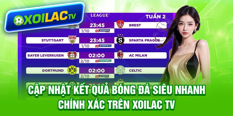 Cập nhật kết quả bóng đá siêu nhanh, chính xác trên Xoilac TV
