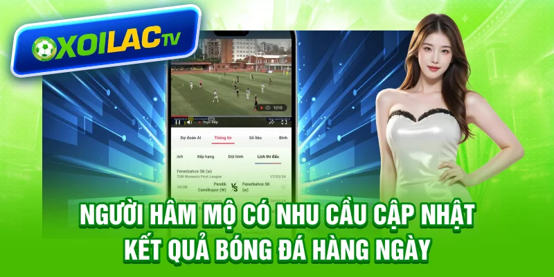 Người hâm mộ có nhu cầu cập nhật kết quả bóng đá hàng ngày